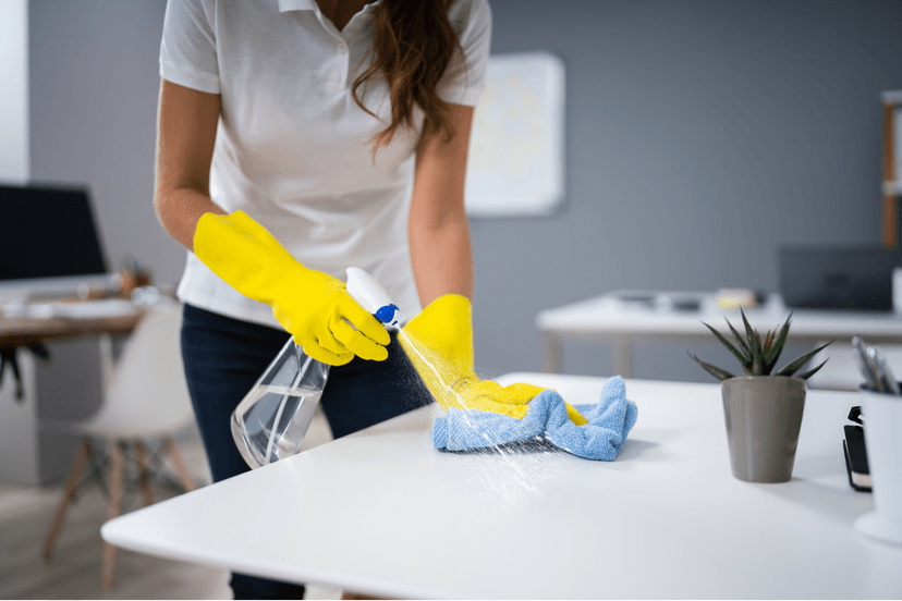 Team cleaning a kitchen